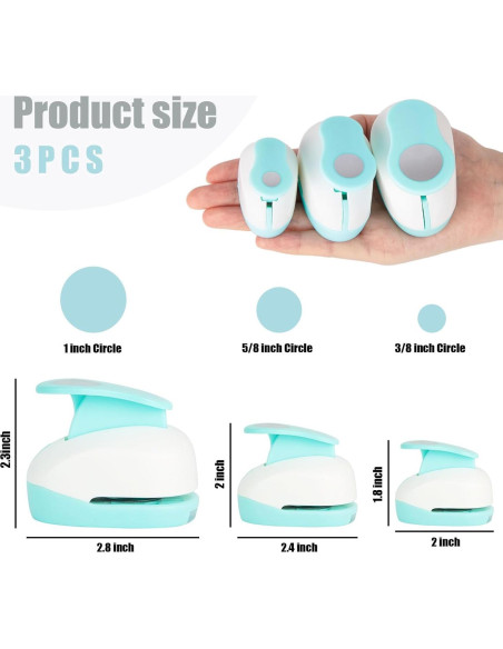 Perforadora Circular Koogel 3PCS - 2.54, 1.59, 0.95 cm para Manualidades