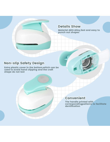 Perforadora Circular Koogel 3PCS - 2.54, 1.59, 0.95 cm para Manualidades