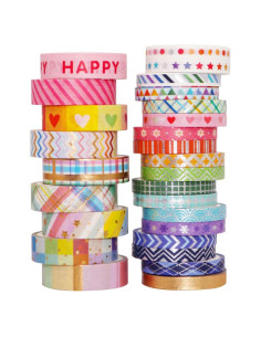 Conjunto de Cinta Washi YUBBAEX 27 Rollos 5-10mm Decorativa