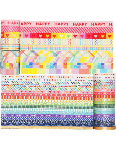 Conjunto de Cinta Washi YUBBAEX 27 Rollos 5-10mm Decorativa
