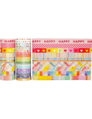 Conjunto de Cinta Washi YUBBAEX 27 Rollos 5-10mm Decorativa