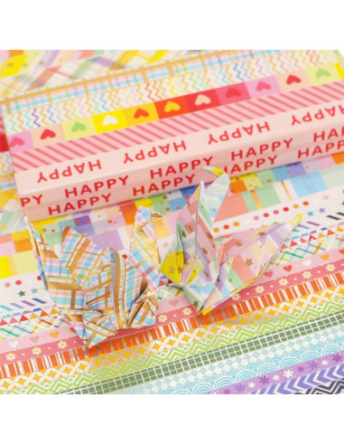 Conjunto de Cinta Washi YUBBAEX 27 Rollos 5-10mm Decorativa