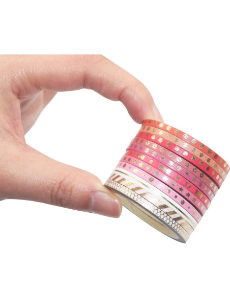 Conjunto de Cinta Washi Delgada Yubbaex 24 Rollos 3mm Dorado Conjunto de Cinta Washi Delgada Yubbaex 24 Rollos 3mm Dorado