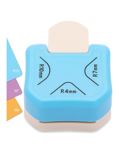 Perforador de Esquinas Redondeadas Jeemiter 3 en 1 - Cortador de Agujeros 4mm 7mm 10mm