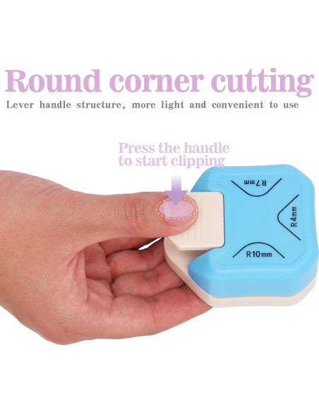 Perforador de Esquinas Redondeadas Jeemiter 3 en 1 - Cortador de Agujeros 4mm 7mm 10mm