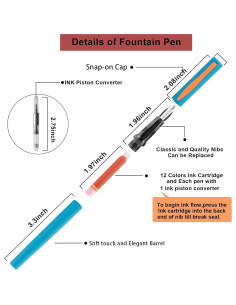 Juego de Plumas Caligráficas DTianSir con 7 Puntas y 60 Cartuchos 2
