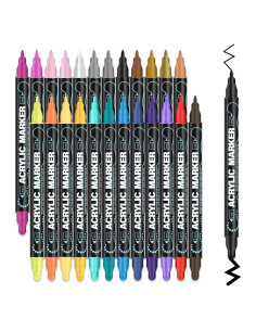 Marcadores de Pintura Acrílica Amafgle 24 Colores Doble Punta