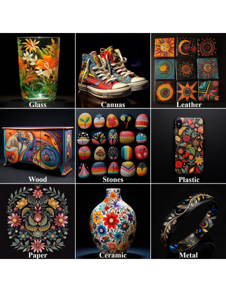 Marcadores de Pintura Acrílica Amafgle 24 Colores Doble Punta