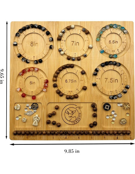 Tablero de Cuentas NOAVAOL de Bambú para Joyería DIY 25x24cm