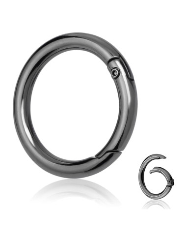 10 Piezas Anillos de Resorte Metal CooBigo 25 mm Negro