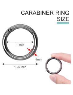 10 Piezas Anillos de Resorte Metal CooBigo 25 mm Negro 2