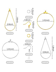 Kit de Fabricación de Pendientes DRWATE 740 Piezas Accesorios 2