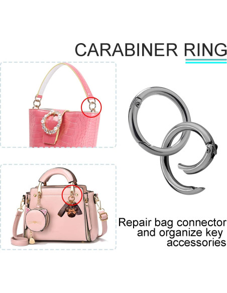 10 Piezas Anillos de Resorte Metal CooBigo 25 mm Negro