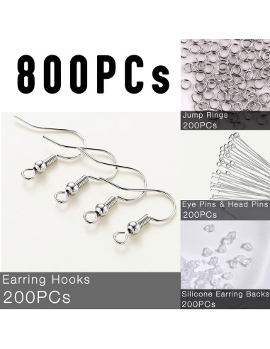 Ganchos Hipoalergénicos para Pendientes Stino 800 Piezas