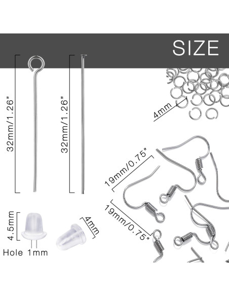 Ganchos Hipoalergénicos para Pendientes Stino 800 Piezas