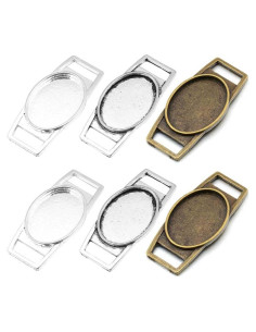 30 Conectores de Pendientes Ovalados Teensery en Blanco