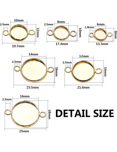 24 Conectores de Cabochón Dorados BronaGrand 6 Tamaños 2
