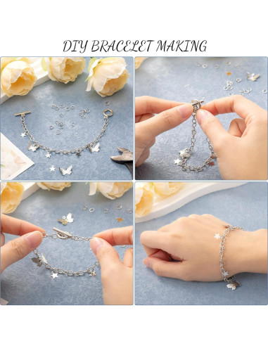 80 Pulseras de Cadena Minimalista Bucherry en Plata 18 cm