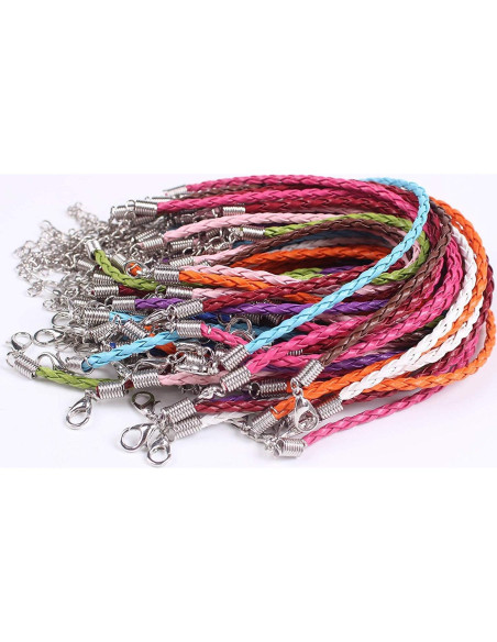 Cuerdas de Cuero Trenzadas Onwon 50 PCS Multicolor 23.5 cm