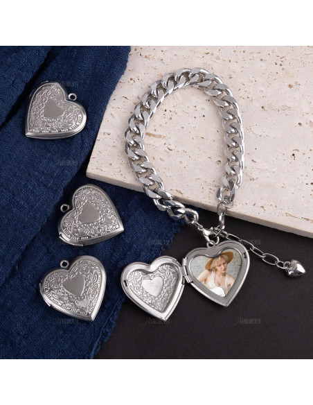 Paquete de 10 Charms de Corazón Plateado AUEAR para Joyería