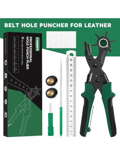 Agujereador de Cuero Tonmifr Profesional 6 Tamaños 2-4.5mm 2