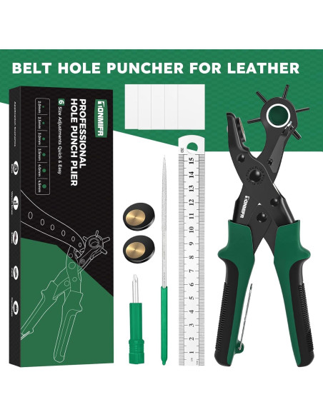 Agujereador de Cuero Tonmifr Profesional 6 Tamaños 2-4.5mm