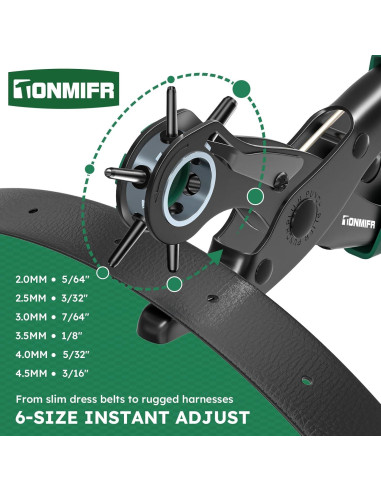 Agujereador de Cuero Tonmifr Profesional 6 Tamaños 2-4.5mm