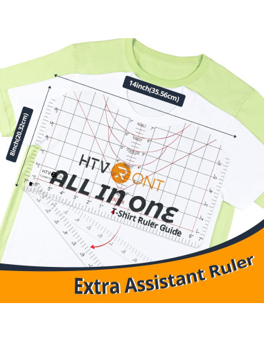 Guía de Regla para Camisetas HTVRONT 35.5x20.3cm PVC Transparente