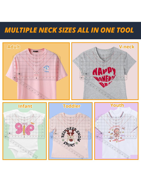 Guía de Regla para Camisetas HTVRONT 35.5x20.3cm PVC Transparente Guía de Regla para Camisetas HTVRONT 35.5x20.3cm PVC Transparente