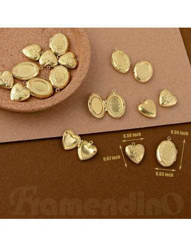 Colgantes Ovalados en Forma de Corazón Framendino - Paquete de 20