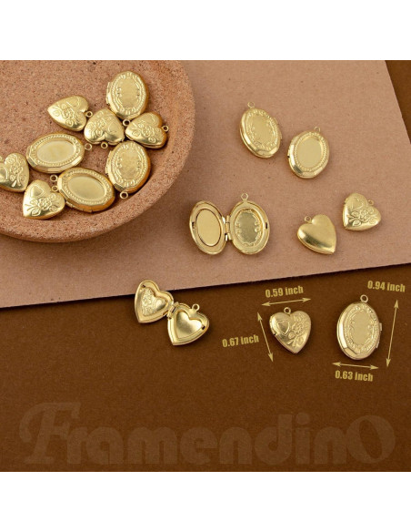 Colgantes Ovalados en Forma de Corazón Framendino - Paquete de 20