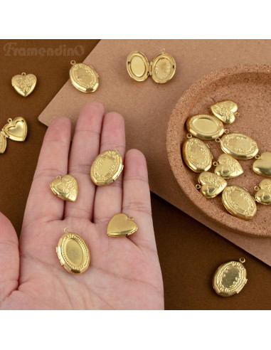 Colgantes Ovalados en Forma de Corazón Framendino - Paquete de 20