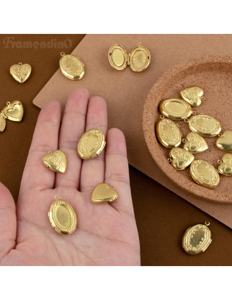 Colgantes Ovalados en Forma de Corazón Framendino - Paquete de 20