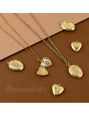 Colgantes Ovalados en Forma de Corazón Framendino - Paquete de 20