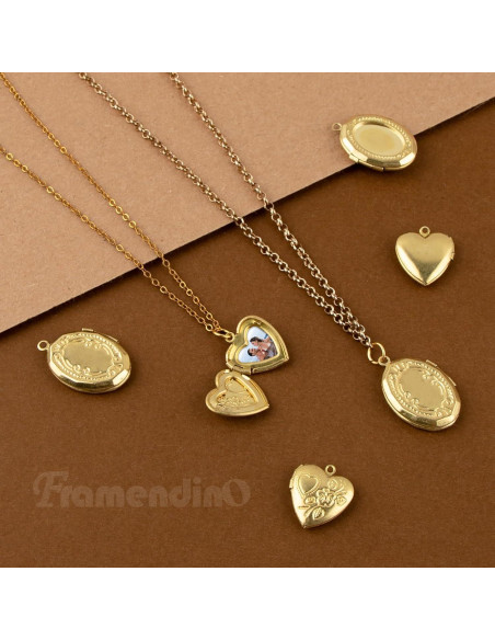 Colgantes Ovalados en Forma de Corazón Framendino - Paquete de 20