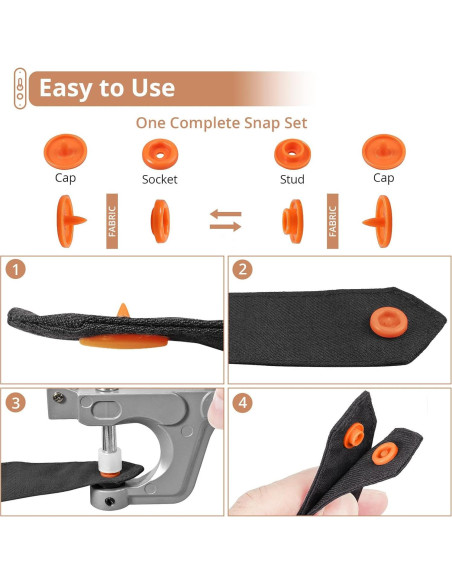 Kit de Botones a Presión Kamtop 408 Piezas 24 Colores