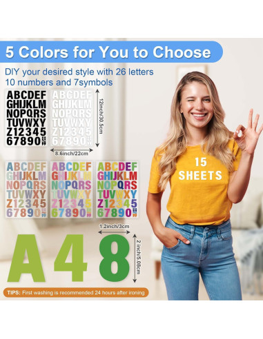 Letras y Números de Planchar Craftizon - 645 Piezas 5.08 cm