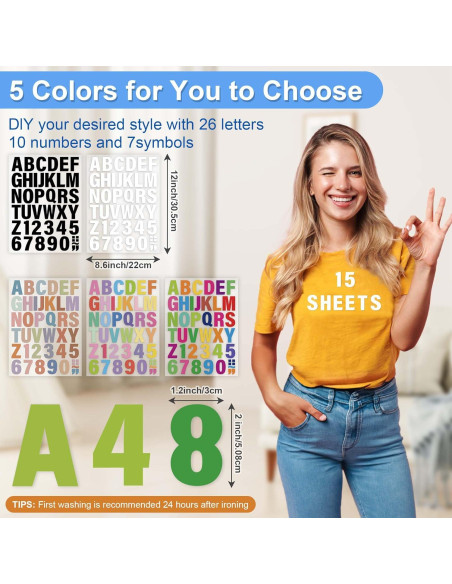 Letras y Números de Planchar Craftizon - 645 Piezas 5.08 cm