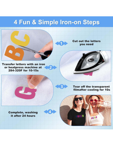 Letras y Números de Planchar Craftizon - 645 Piezas 5.08 cm