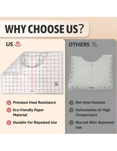 Guía de Regla para Camisetas TransOurDream 40.64 cm 8 Piezas