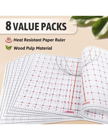 Guía de Regla para Camisetas TransOurDream 40.64 cm 8 Piezas