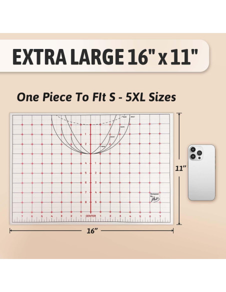 Guía de Regla para Camisetas TransOurDream 40.64 cm 8 Piezas