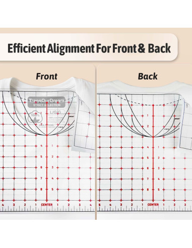 Guía de Regla para Camisetas TransOurDream 40.64 cm 8 Piezas