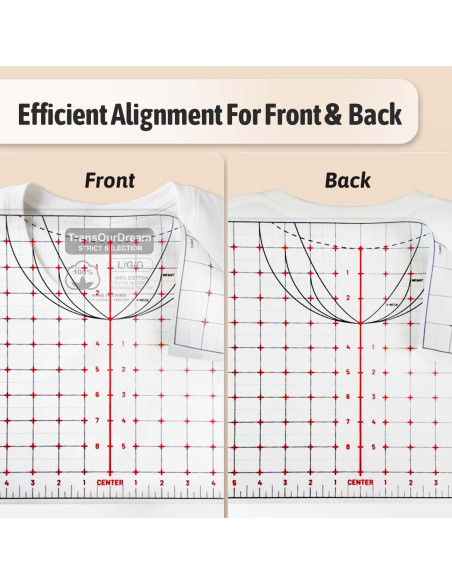 Guía de Regla para Camisetas TransOurDream 40.64 cm 8 Piezas