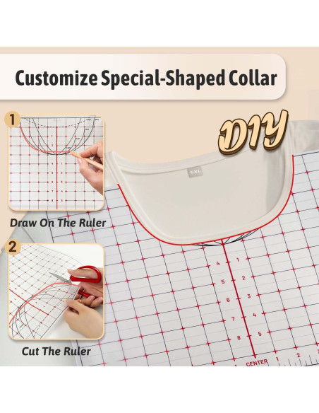 Guía de Regla para Camisetas TransOurDream 40.64 cm 8 Piezas