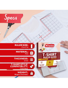 Regla de Alineación para Camisetas XFasten 43 cm - Herramienta de Medición 2
