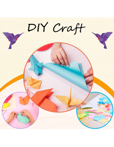 200 Hojas de Papel Origami Doble Cara 20x20 cm KWZVUN