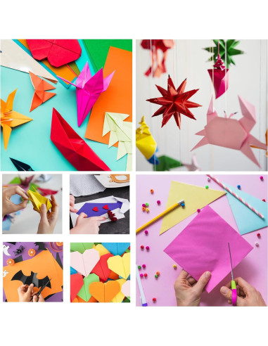 200 Hojas de Papel Origami Doble Cara 20x20 cm KWZVUN