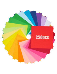 Papel Origami Doble Cara Koogel 250 Hojas 15.24 cm 25 Colores