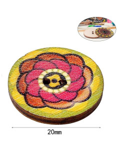 200 Botones de Madera Vintage Haawooky 20mm Multicolor 2